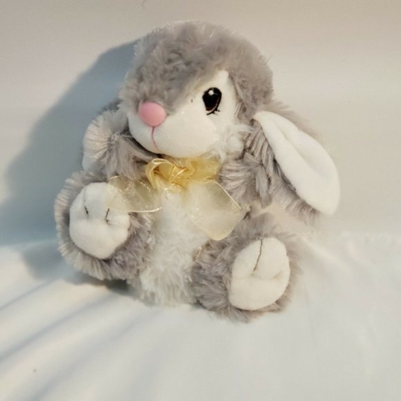 Dan Dee Easter Bunny Rabbit Small Soft Plush Stuffed Animal Doll Toy 7" Gray - Picture 2 of 5
